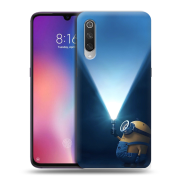 Силиконовый противоударный чехол на Xiaomi Mi9 с принтом Миньоны Силиконовый противоударный чехол на Xiaomi Mi9 с принтом Миньоны