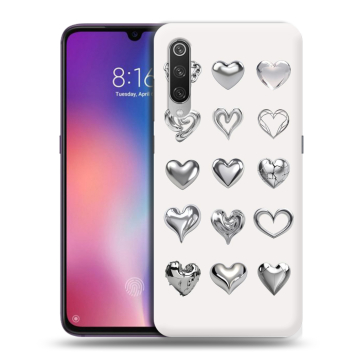 Силиконовый противоударный чехол на Xiaomi Mi9 с принтом Y2K сердечки