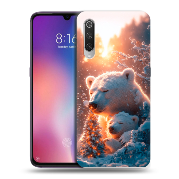Силиконовый противоударный чехол на Xiaomi Mi9 с принтом Новый год Силиконовый противоударный чехол на Xiaomi Mi9 с принтом Новый год