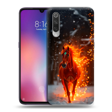 Силиконовый противоударный чехол на Xiaomi Mi9 с принтом Новый год Силиконовый противоударный чехол на Xiaomi Mi9 с принтом Новый год