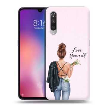 Силиконовый противоударный чехол на Xiaomi Mi9 с принтом женский Силиконовый противоударный чехол на Xiaomi Mi9 с принтом женский