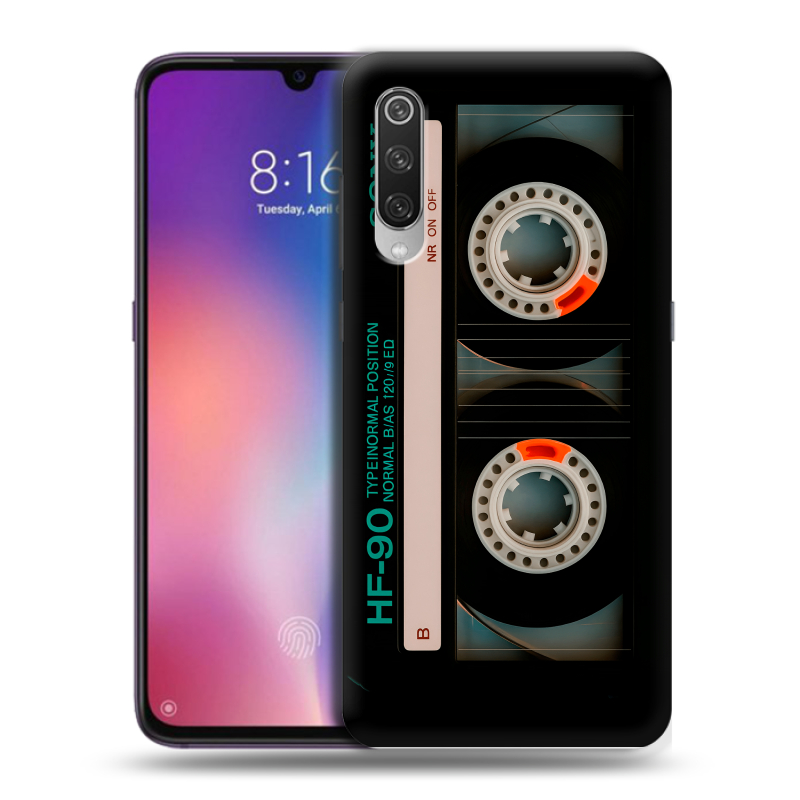 Силиконовый противоударный чехол на Xiaomi Mi9 с принтом Кассета Силиконовый противоударный чехол на Xiaomi Mi9 с принтом Кассета