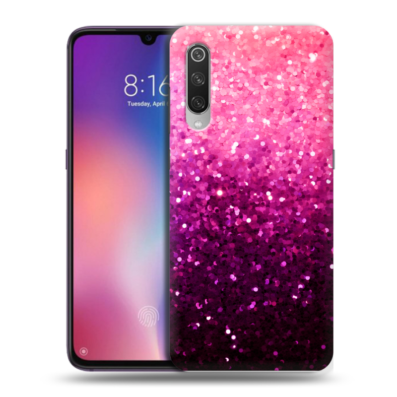 Пластиковый чехол на Xiaomi Mi9 с принтом Блестки Пластиковый чехол на Xiaomi Mi9 с принтом Блестки