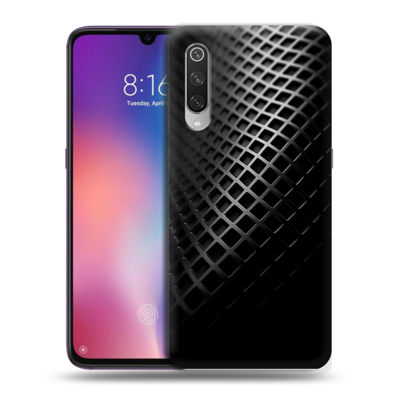 Силиконовый противоударный чехол на Xiaomi Mi9 с принтом Текстура металла Силиконовый противоударный чехол на Xiaomi Mi9 с принтом Текстура металла