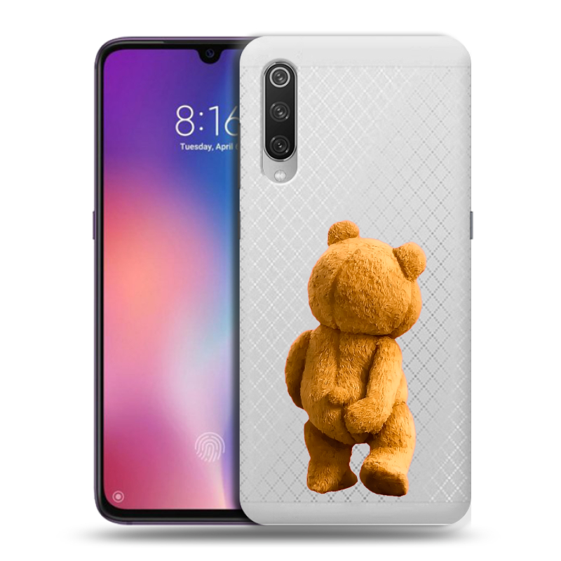 Силиконовый противоударный чехол на Xiaomi Mi9 с принтом Медведь Силиконовый противоударный чехол на Xiaomi Mi9 с принтом Медведь