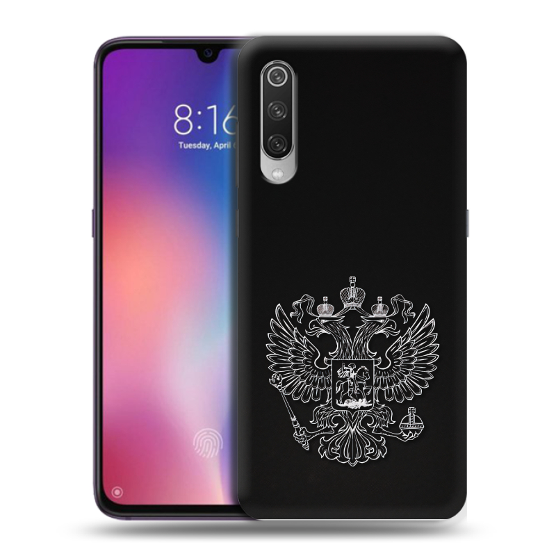 Силиконовый противоударный чехол на Xiaomi Mi9 с принтом Герб России Силиконовый противоударный чехол на Xiaomi Mi9 с принтом Герб России