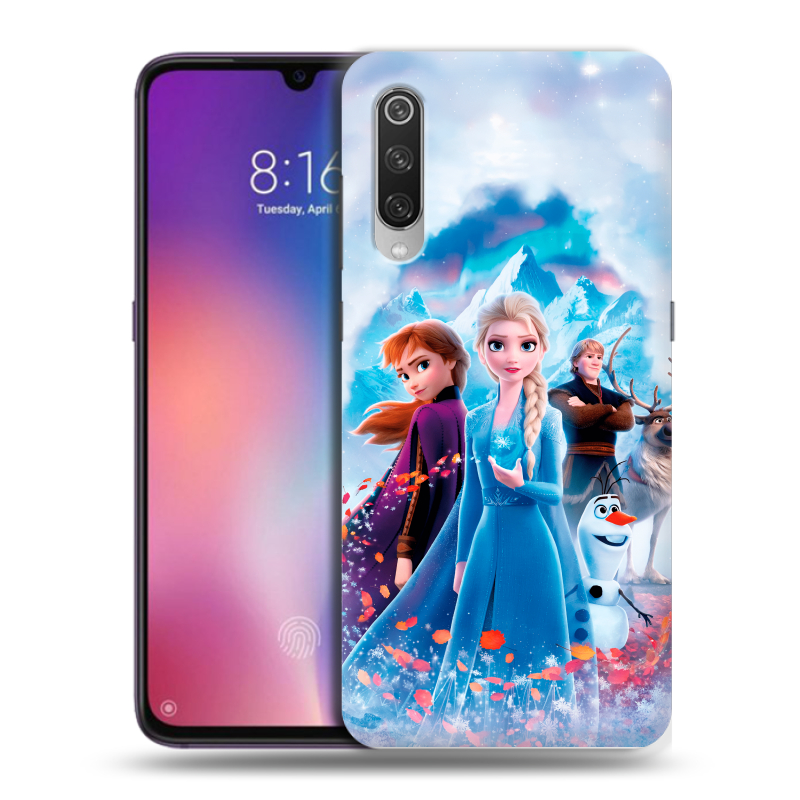 Силиконовый противоударный чехол на Xiaomi Mi9 с принтом Холодное сердце Frozen Силиконовый противоударный чехол на Xiaomi Mi9 с принтом Холодное сердце Frozen