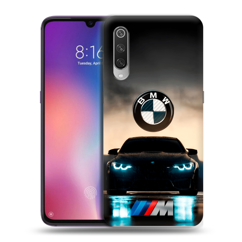 Силиконовый противоударный чехол на Xiaomi Mi9 с принтом БМВ BMW Силиконовый противоударный чехол на Xiaomi Mi9 с принтом БМВ BMW