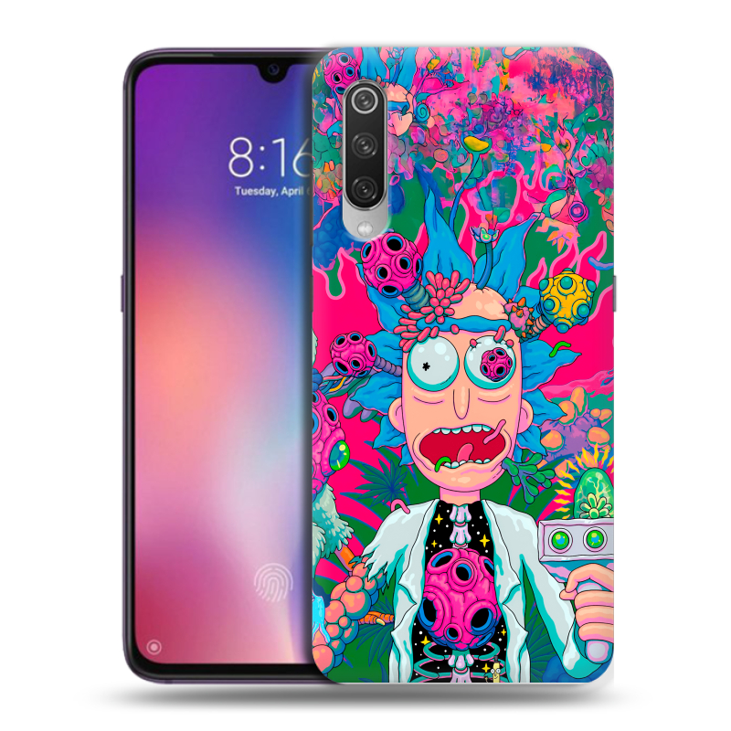 Силиконовый противоударный чехол на Xiaomi Mi9 с принтом Рик и Морти Rick Morty Силиконовый противоударный чехол на Xiaomi Mi9 с принтом Рик и Морти Rick Morty