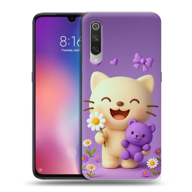 Силиконовый противоударный чехол на Xiaomi Mi9 с принтом для девочек Силиконовый противоударный чехол на Xiaomi Mi9 с принтом для девочек