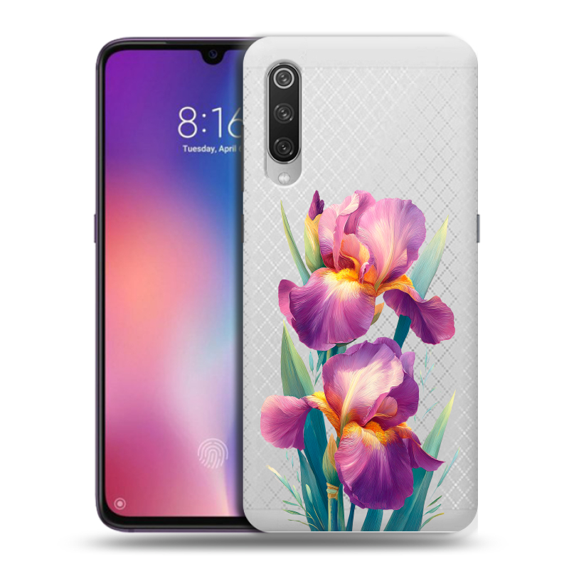 Силиконовый противоударный чехол на Xiaomi Mi9 с принтом Цветы орхидеи Силиконовый противоударный чехол на Xiaomi Mi9 с принтом Цветы орхидеи