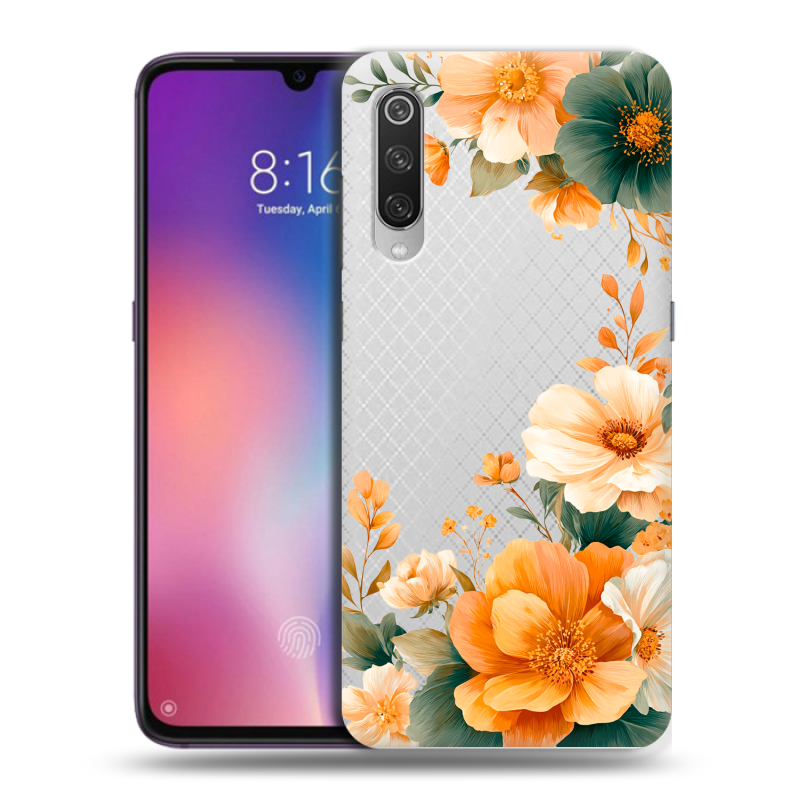 Пластиковый чехол на Xiaomi Mi9 с принтом Цветы принт Пластиковый чехол на Xiaomi Mi9 с принтом Цветы принт