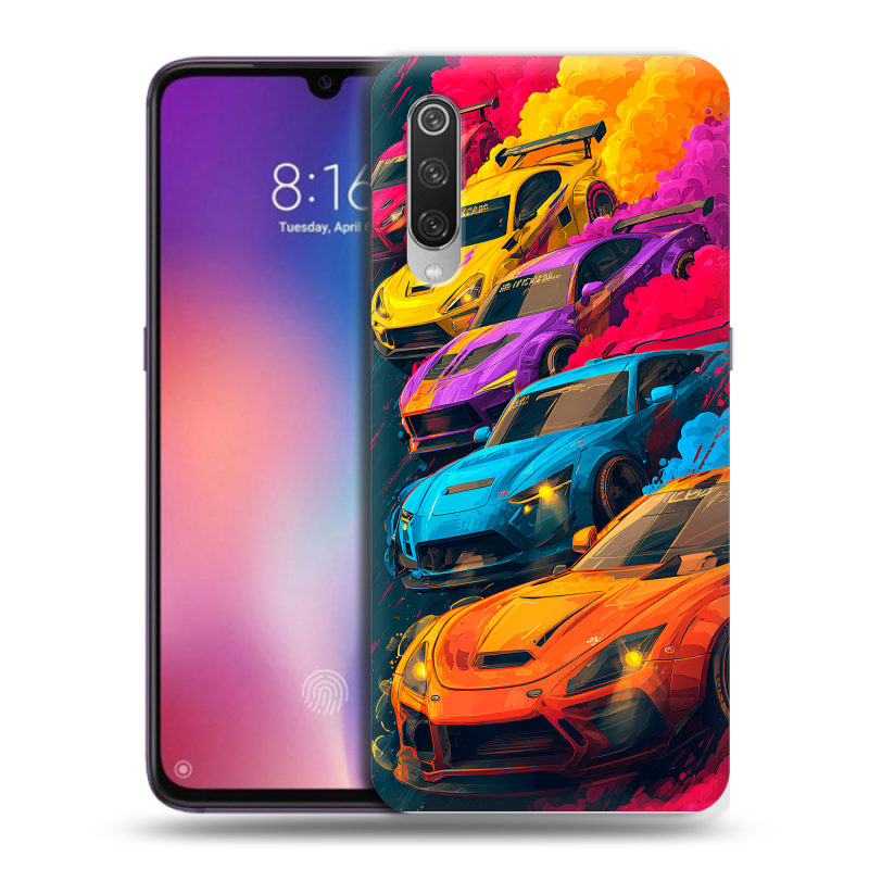 Силиконовый противоударный чехол на Xiaomi Mi9 с принтом Тачки Силиконовый противоударный чехол на Xiaomi Mi9 с принтом Тачки