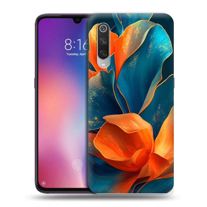 Силиконовый противоударный чехол на Xiaomi Mi9 с принтом Цветы Силиконовый противоударный чехол на Xiaomi Mi9 с принтом Цветы