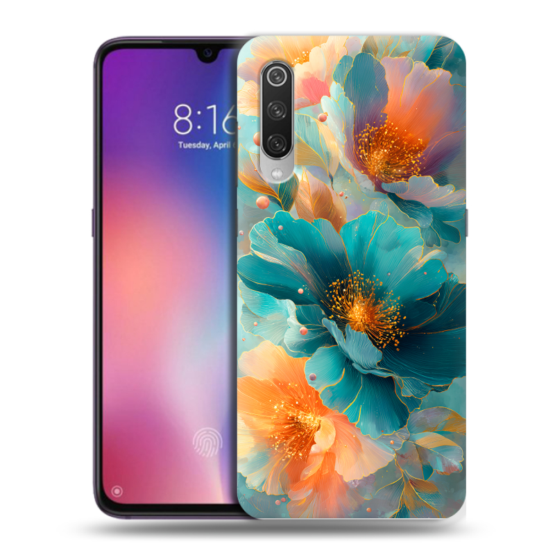 Пластиковый чехол на Xiaomi Mi9 с принтом Цветы Пластиковый чехол на Xiaomi Mi9 с принтом Цветы