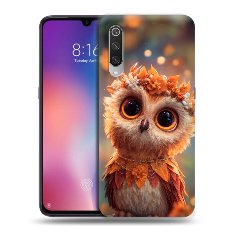 Пластиковый чехол на Xiaomi Mi9 с принтом Милая сова Пластиковый чехол на Xiaomi Mi9 с принтом Милая сова