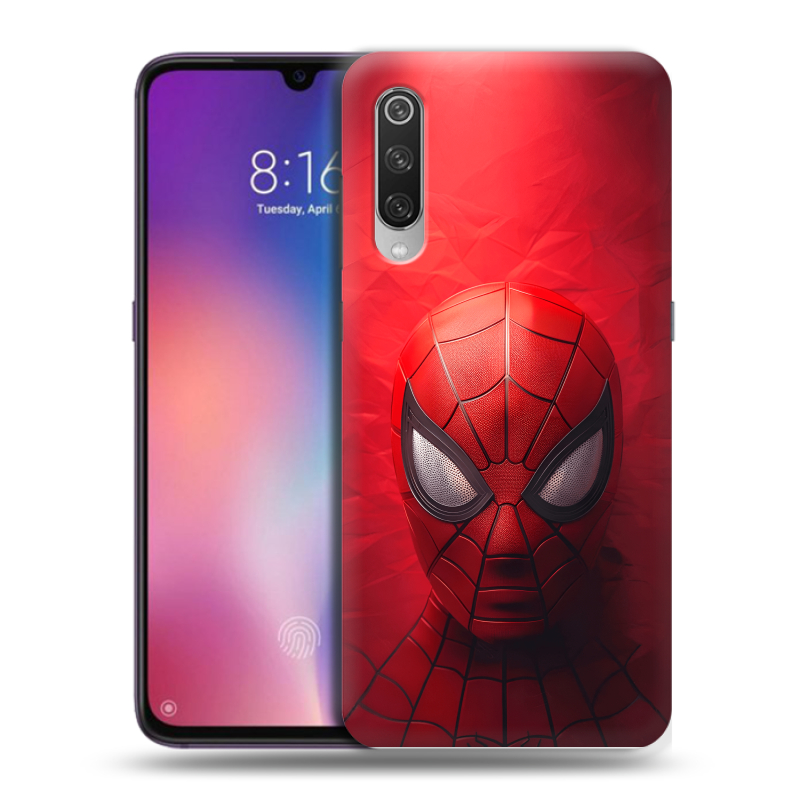 Силиконовый противоударный чехол на Xiaomi Mi9 с принтом Spiderman Человек паук Силиконовый противоударный чехол на Xiaomi Mi9 с принтом Spiderman Человек паук