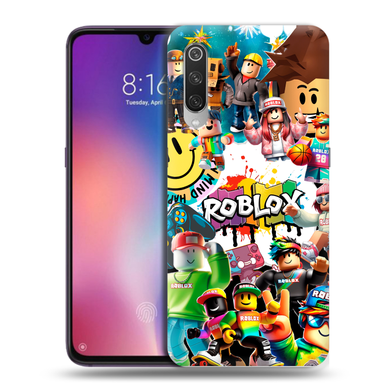Силиконовый противоударный чехол на Xiaomi Mi9 с принтом Roblox Роблокс Силиконовый противоударный чехол на Xiaomi Mi9 с принтом Roblox Роблокс