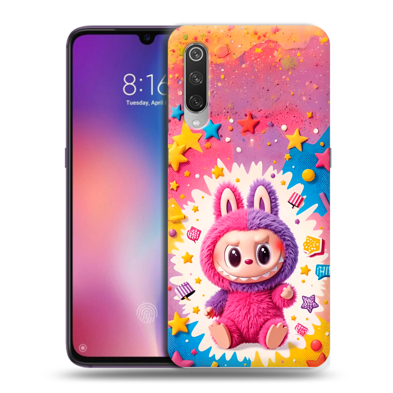 Пластиковый чехол на Xiaomi Mi9 с принтом Labubu Лабубу Пластиковый чехол на Xiaomi Mi9 с принтом Labubu Лабубу