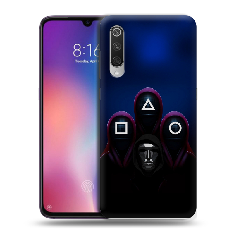 Силиконовый противоударный чехол на Xiaomi Mi9 с принтом Игра Кальмара Силиконовый противоударный чехол на Xiaomi Mi9 с принтом Игра Кальмара