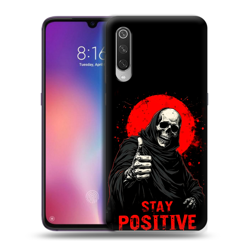 Силиконовый противоударный чехол на Xiaomi Mi9 с принтом смешной скелет Силиконовый противоударный чехол на Xiaomi Mi9 с принтом смешной скелет