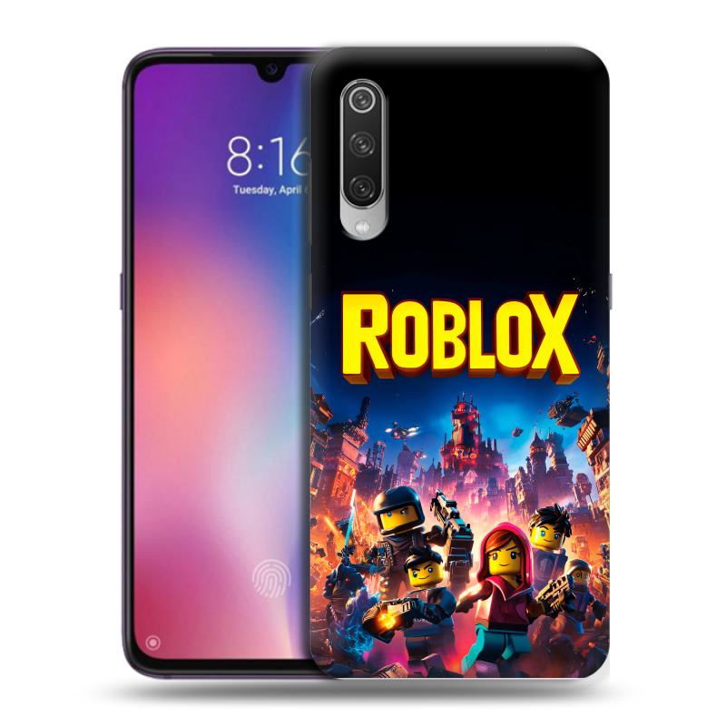 Силиконовый противоударный чехол на Xiaomi Mi9 с принтом Roblox Роблокс Силиконовый противоударный чехол на Xiaomi Mi9 с принтом Roblox Роблокс