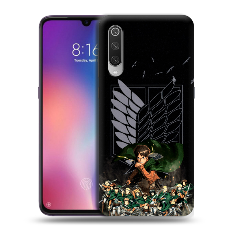 Пластиковый чехол на Xiaomi Mi9 с принтом Атака титанов Пластиковый чехол на Xiaomi Mi9 с принтом Атака титанов