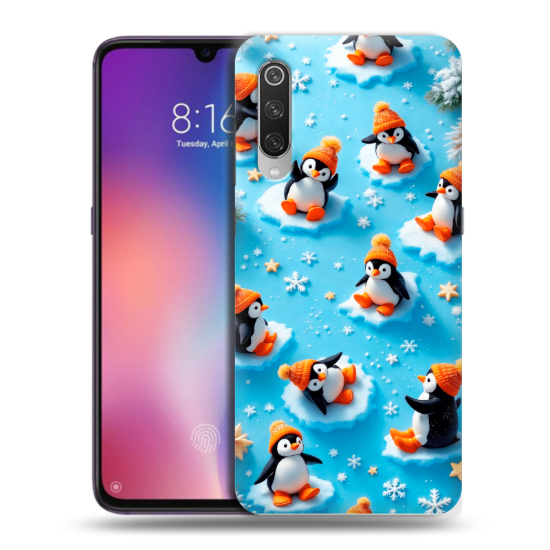 Силиконовый противоударный чехол на Xiaomi Mi9 с принтом Новый год Силиконовый противоударный чехол на Xiaomi Mi9 с принтом Новый год