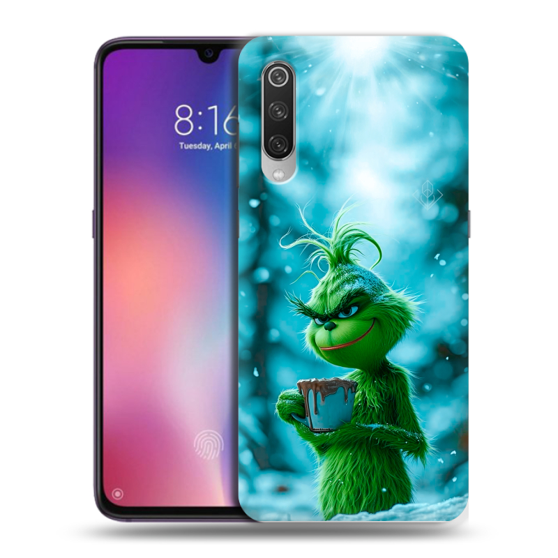 Пластиковый чехол на Xiaomi Mi9 с принтом Новый год гринч Пластиковый чехол на Xiaomi Mi9 с принтом Новый год гринч
