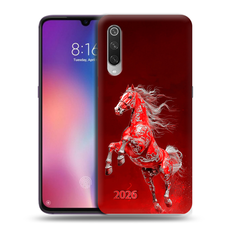 Пластиковый чехол на Xiaomi Mi9 с принтом Новый год Пластиковый чехол на Xiaomi Mi9 с принтом Новый год
