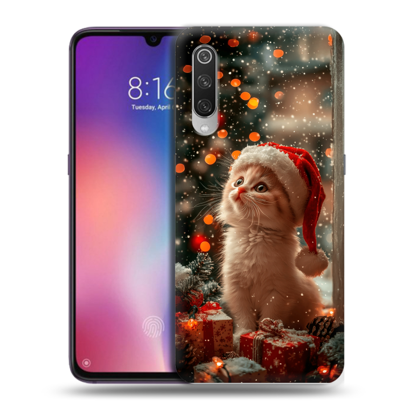 Пластиковый чехол на Xiaomi Mi9 с принтом Новый год Пластиковый чехол на Xiaomi Mi9 с принтом Новый год
