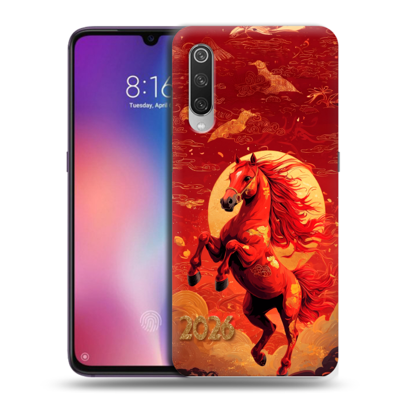 Силиконовый противоударный чехол на Xiaomi Mi9 с принтом Новый год Силиконовый противоударный чехол на Xiaomi Mi9 с принтом Новый год