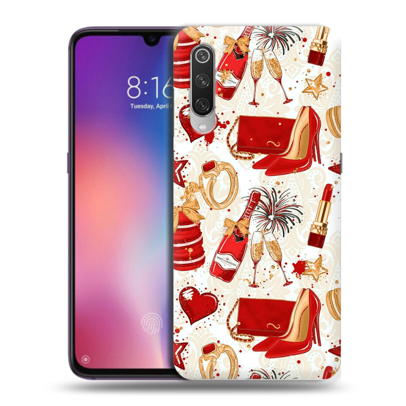 Пластиковый чехол на Xiaomi Mi9 с принтом Новый год Пластиковый чехол на Xiaomi Mi9 с принтом Новый год