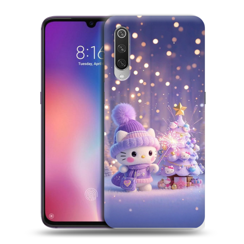 Силиконовый противоударный чехол на Xiaomi Mi9 с принтом Новый год Силиконовый противоударный чехол на Xiaomi Mi9 с принтом Новый год