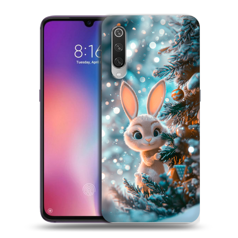 Силиконовый противоударный чехол на Xiaomi Mi9 с принтом Новый год Силиконовый противоударный чехол на Xiaomi Mi9 с принтом Новый год