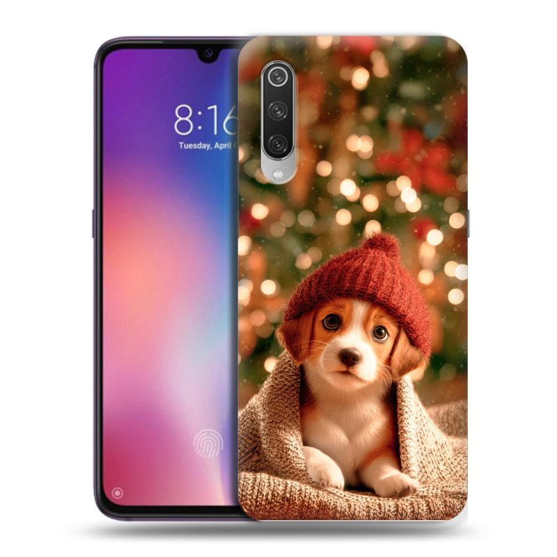 Силиконовый противоударный чехол на Xiaomi Mi9 с принтом Новый год Силиконовый противоударный чехол на Xiaomi Mi9 с принтом Новый год