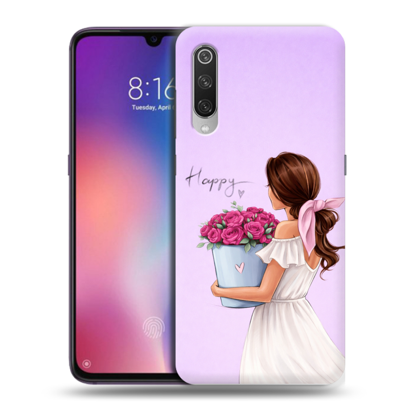 Силиконовый противоударный чехол на Xiaomi Mi9 с принтом женский Силиконовый противоударный чехол на Xiaomi Mi9 с принтом женский