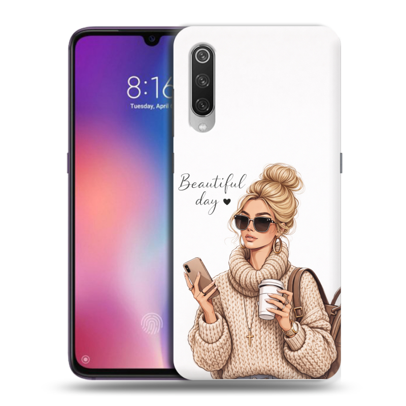 Силиконовый противоударный чехол на Xiaomi Mi9 с принтом женский Силиконовый противоударный чехол на Xiaomi Mi9 с принтом женский