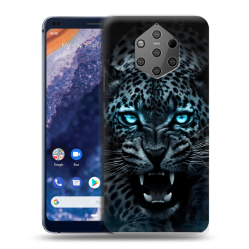 Силиконовый чехол на Nokia 9 PureView с принтом Темный леопард Силиконовый чехол на Nokia 9 PureView с принтом Темный леопард