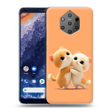 Силиконовый чехол на Nokia 9 PureView с принтом Милые котики Силиконовый чехол на Nokia 9 PureView с принтом Милые котики