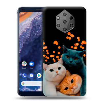 Силиконовый чехол на Nokia 9 PureView с принтом Кошки Силиконовый чехол на Nokia 9 PureView с принтом Кошки