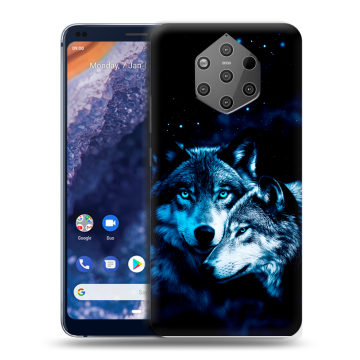 Силиконовый чехол на Nokia 9 PureView с принтом Волки Силиконовый чехол на Nokia 9 PureView с принтом Волки