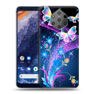 Силиконовый чехол на Nokia 9 PureView с принтом Бабочки