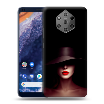 Силиконовый чехол на Nokia 9 PureView с принтом Девушка в шляпе