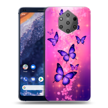 Силиконовый чехол на Nokia 9 PureView с принтом Бабочки