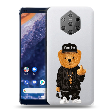 Силиконовый чехол на Nokia 9 PureView с принтом Мишка