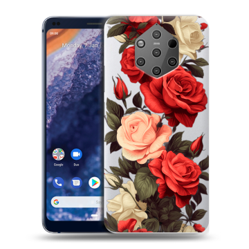 Силиконовый чехол на Nokia 9 PureView с принтом Розы
