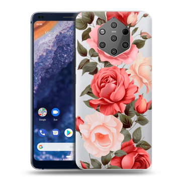 Силиконовый чехол на Nokia 9 PureView с принтом Розы