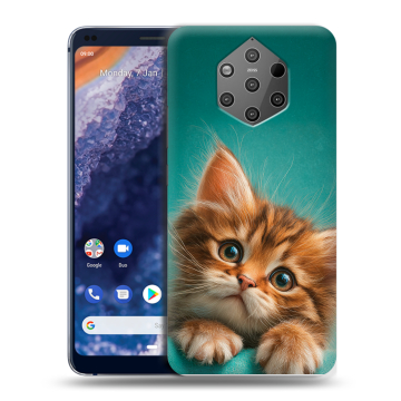 Силиконовый чехол на Nokia 9 PureView с принтом котенок