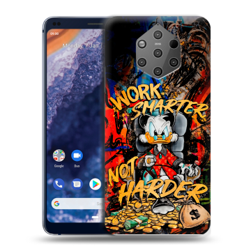Силиконовый чехол на Nokia 9 PureView с принтом Дональд Дак Деньги